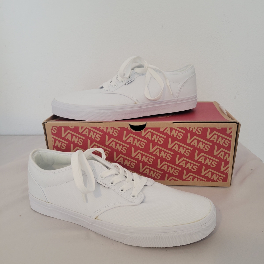 Vans Canvas Atwood Men's All-White Low-Top Sneakers